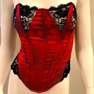 Vintage Victorias Secret Red/Black Corset Price Firm